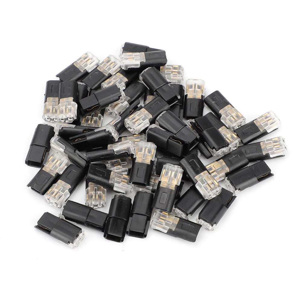 50 Double-Wire Plug-in Connector w/ Locking Buckle Quick-Clip Fasteners AWG18-22