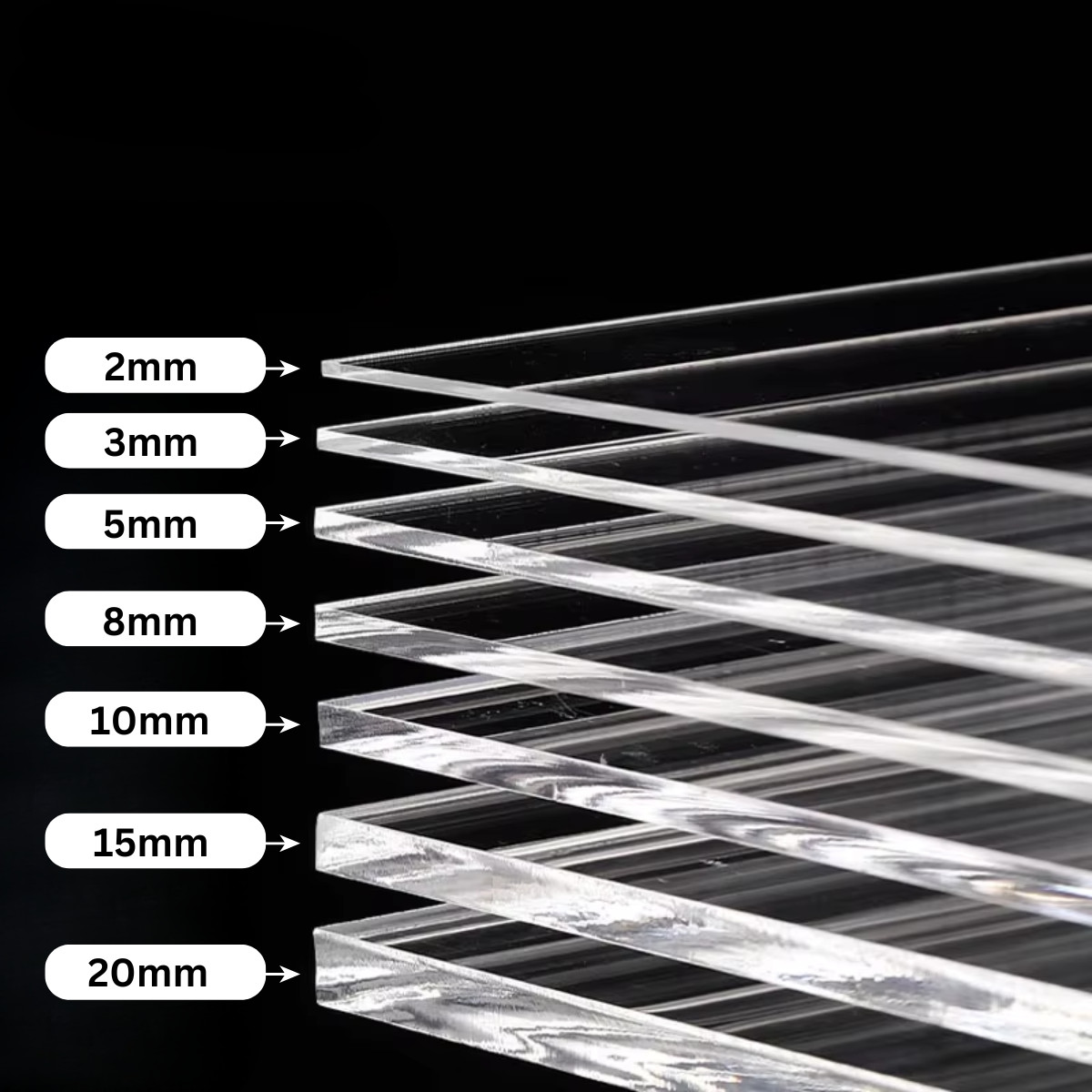 Acrylic Plexiglass Plastic Sheet - 1/8" Thick - Silver Mirror - 8" x 12"