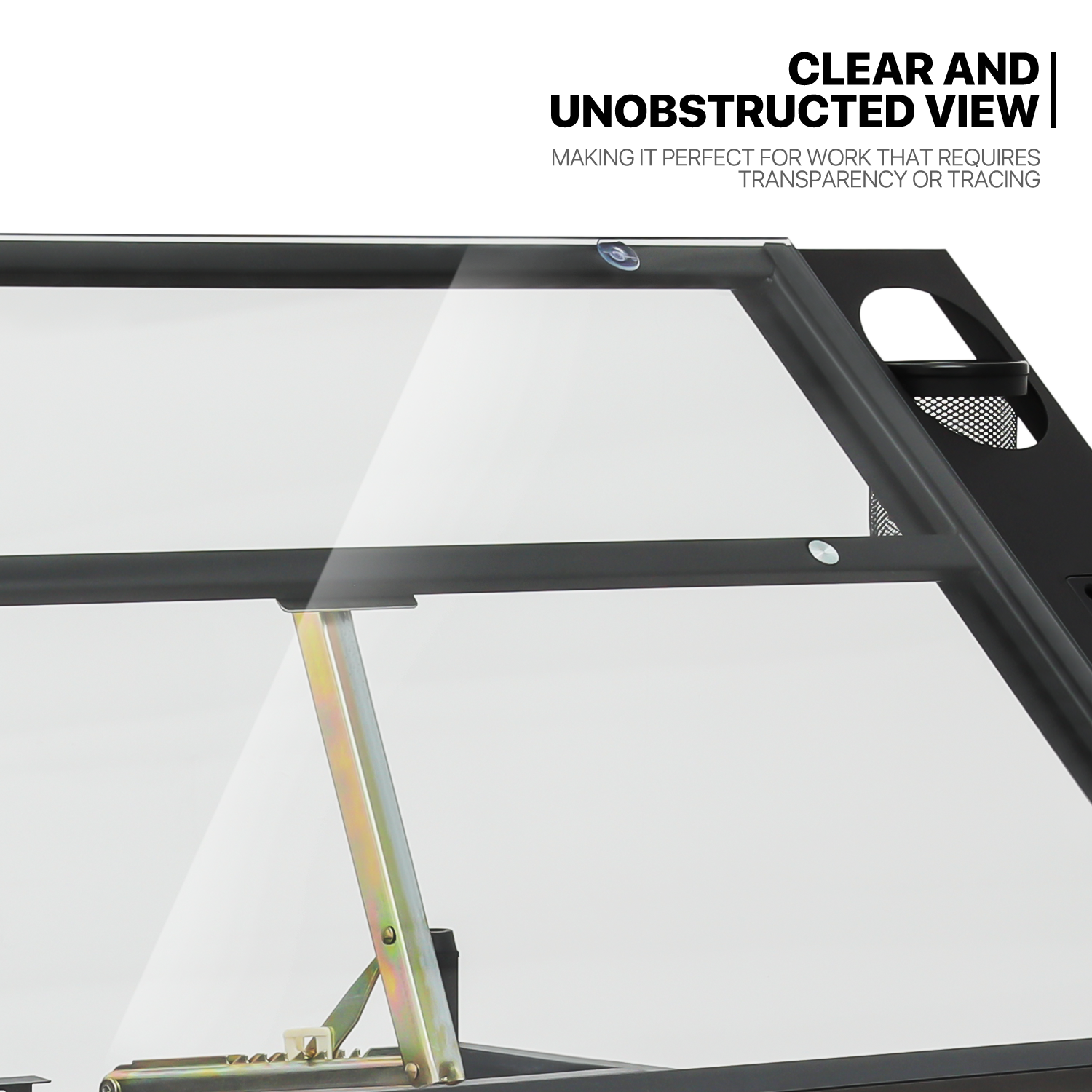 Drafting Table Adjustable Tempered Glass Art Craft Drawing Work Station w/Stool