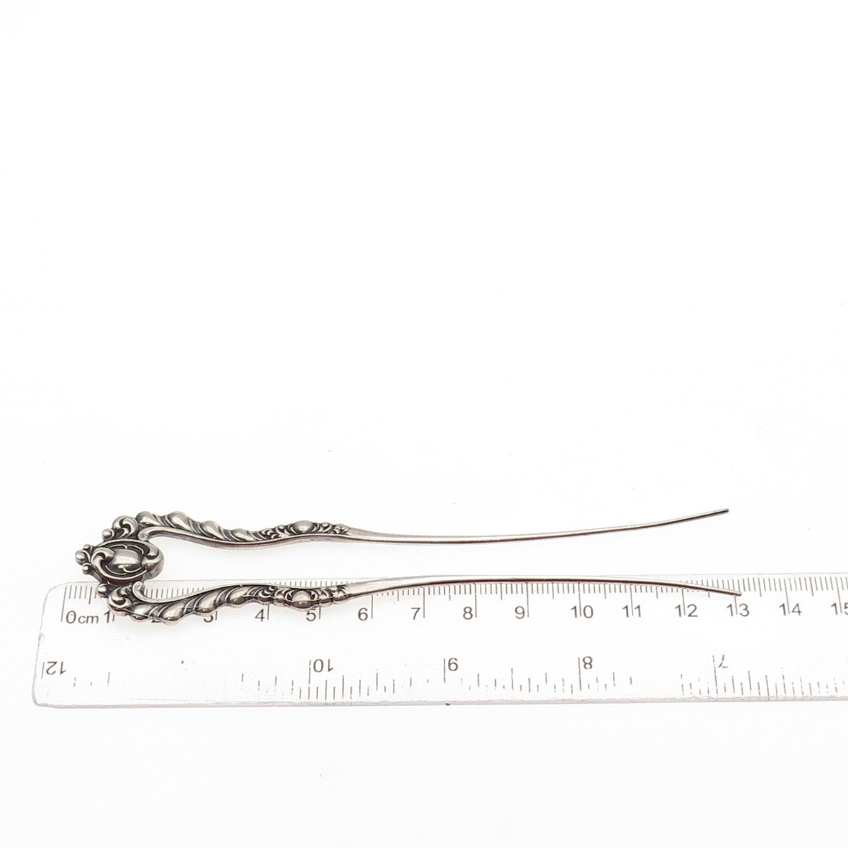 925 Sterling Silver Antique Victorian Oxidized Hair Fork