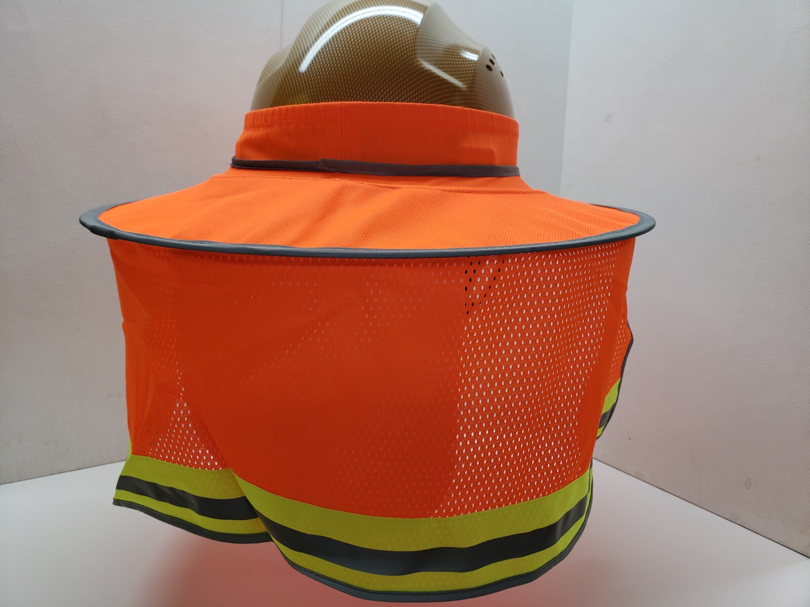 FX SAFETY HARD HAT NECK SHIELD HELMET SUN SHADE HI VIS REFLECTIVE STRIPE