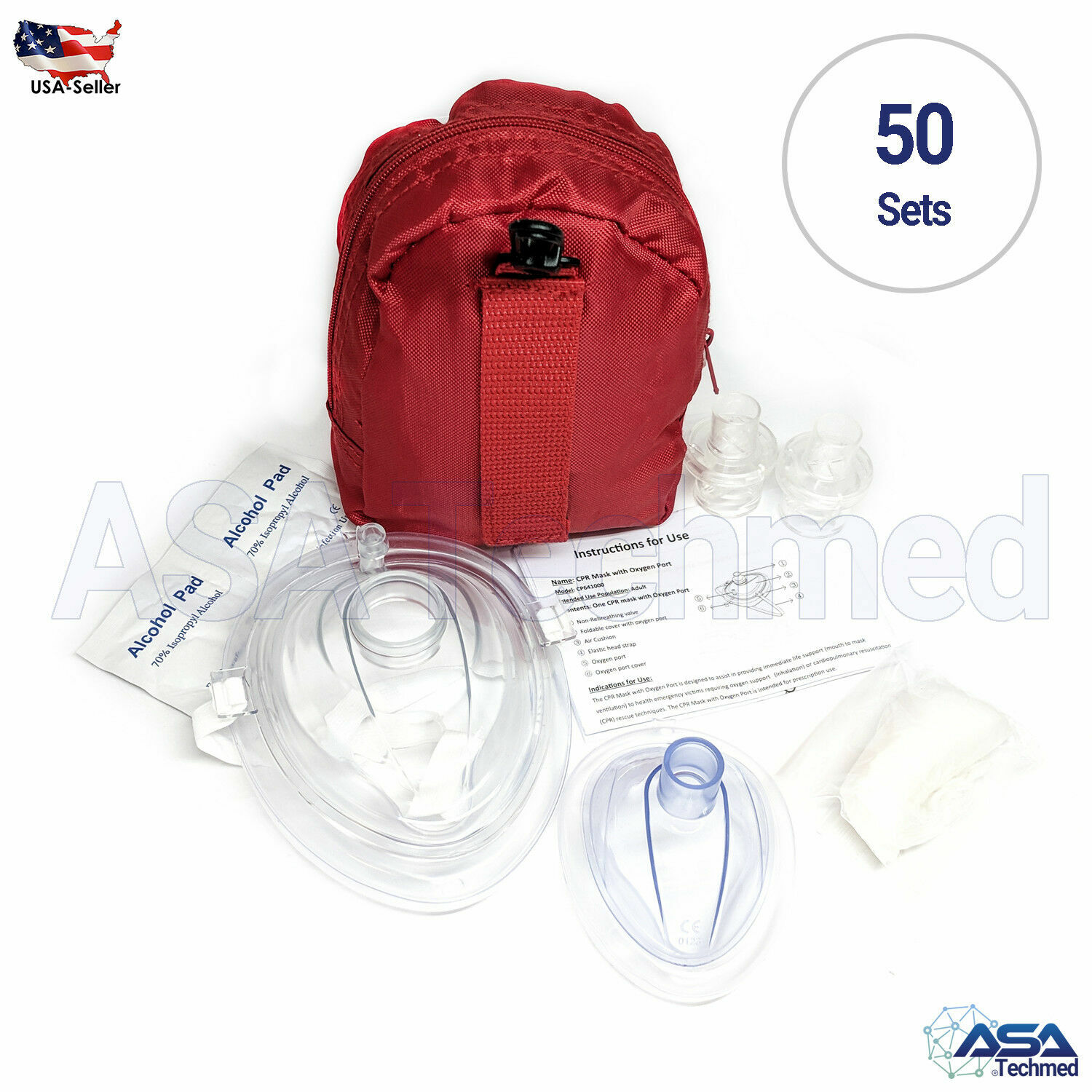 50 WNL CPR mask in Soft case w/Gloves Adult/Child and Separate Mask for Infants