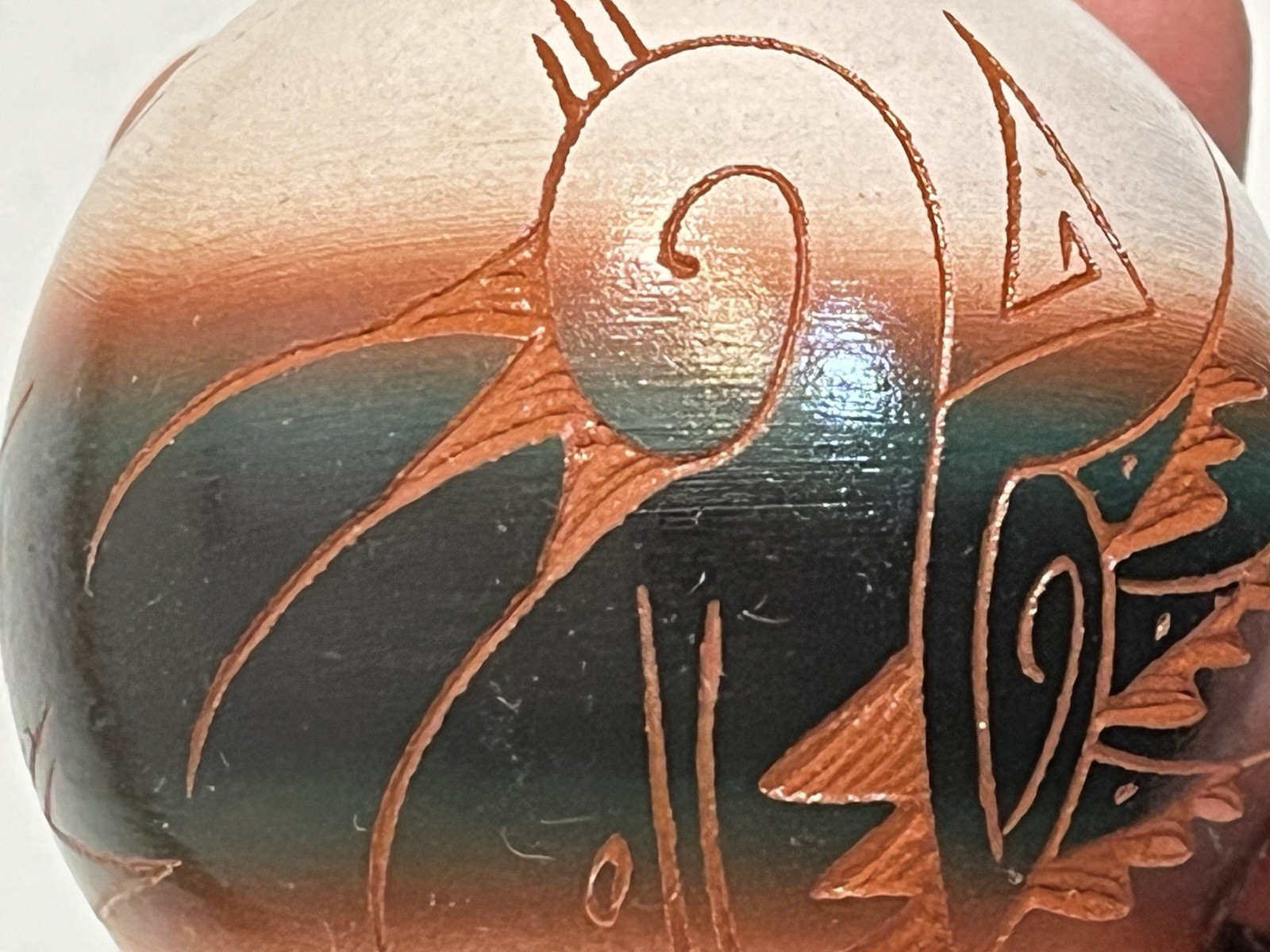 Mitchell Blackhorse Dine Hand-Crafted Native Wood Ornament, Bear Heartline, Claw