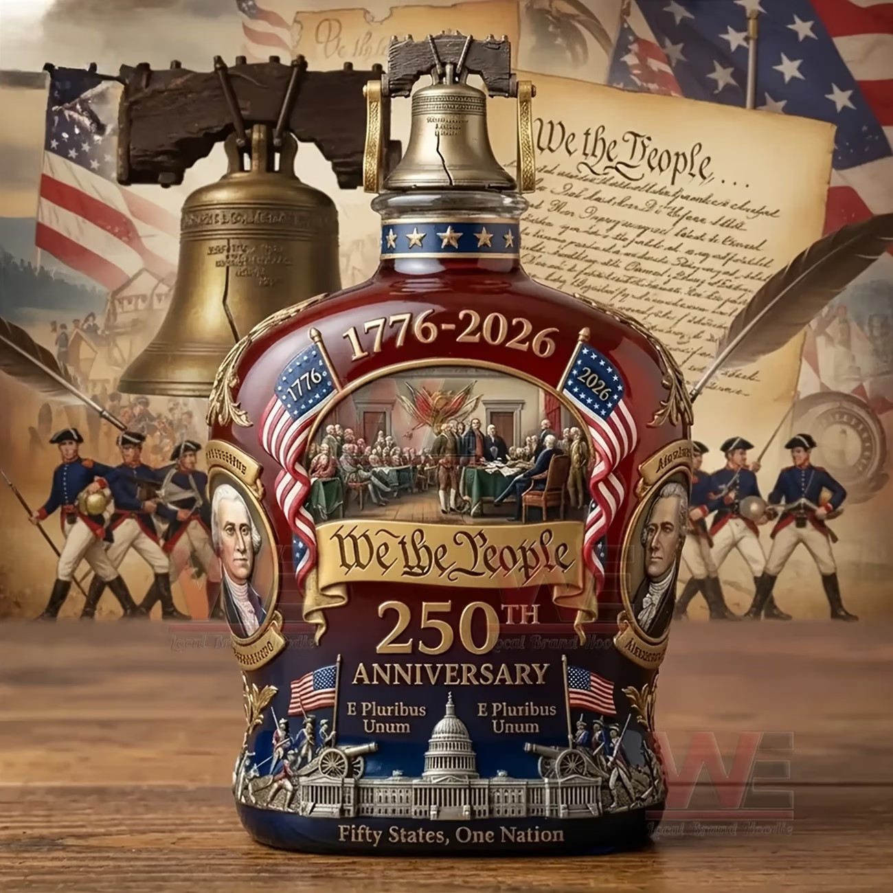 USA 250th Anniversary Whiskey Decanter 1776-2026 WE THE PEOPLE COLLECTABLE