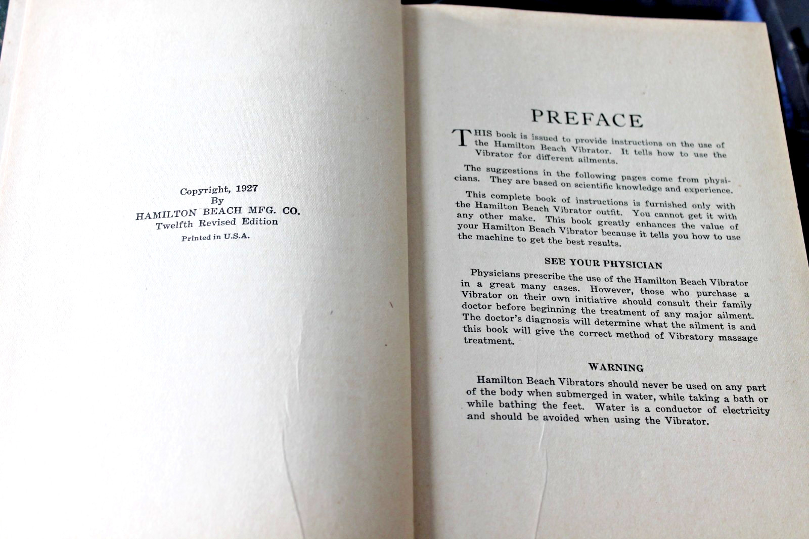 Antic Hamilton Beach Vibrator Machine 1902