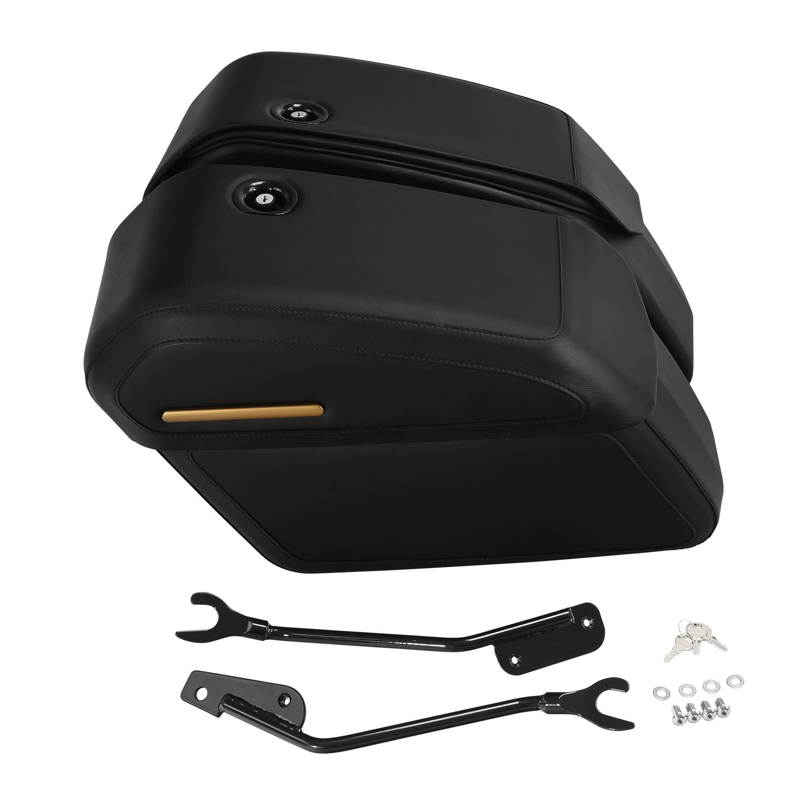 Black Detachable Saddlebags Fit For Harley Davidson Fat Boy Breakout 2014-2024