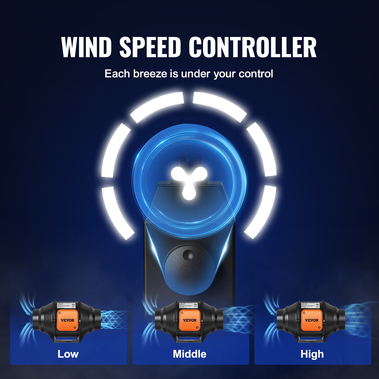 VEVOR 4 Inch Inline Duct Fan HVAC Exhaust Blower Kit, New