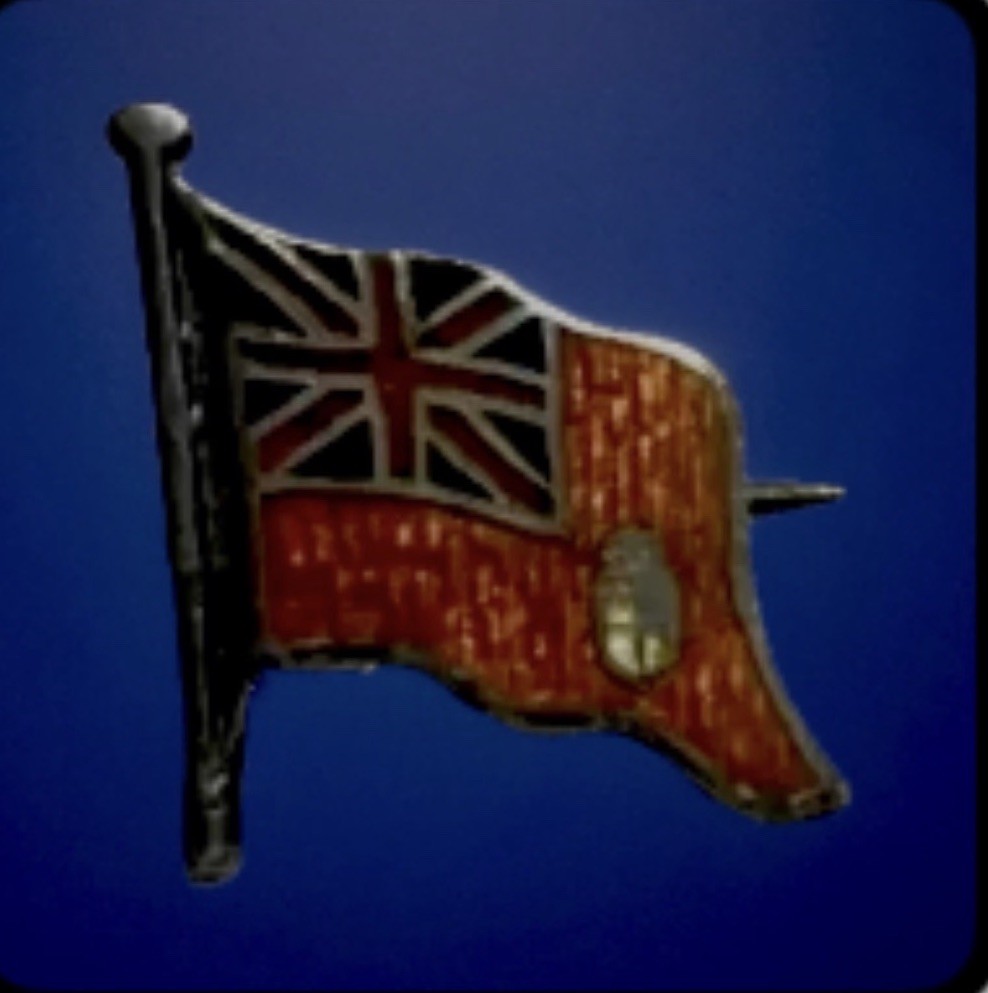 Vtg Antique Sterling Enameled Canadian Red Ensign Flag Tiny Souvenir Pin