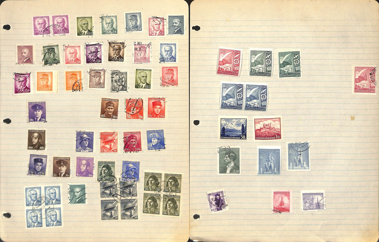 Czechoslovakia Stamp Collection on 42 Pages, 1918-1960 (BR)