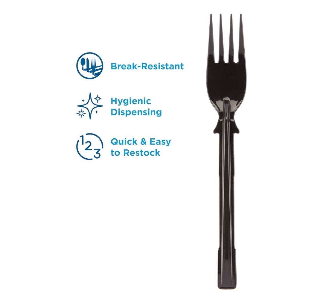 Dixie DUSSPF5 SmartStock Dispensing System Plastic Fork - Black (960/Carton)