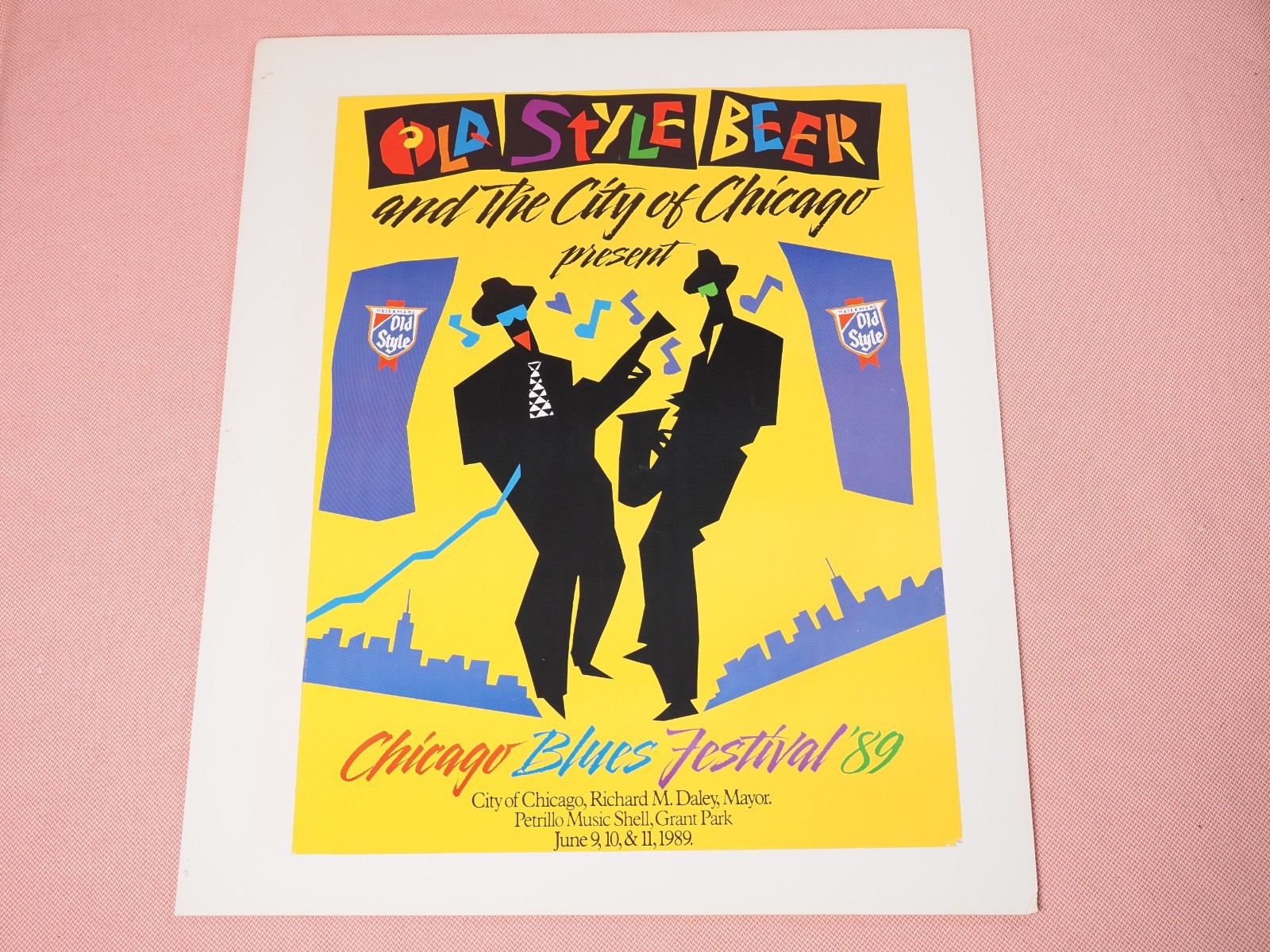 Chicago Blues Festival 1989 Original Poster Old Style Beer 24" x 18"