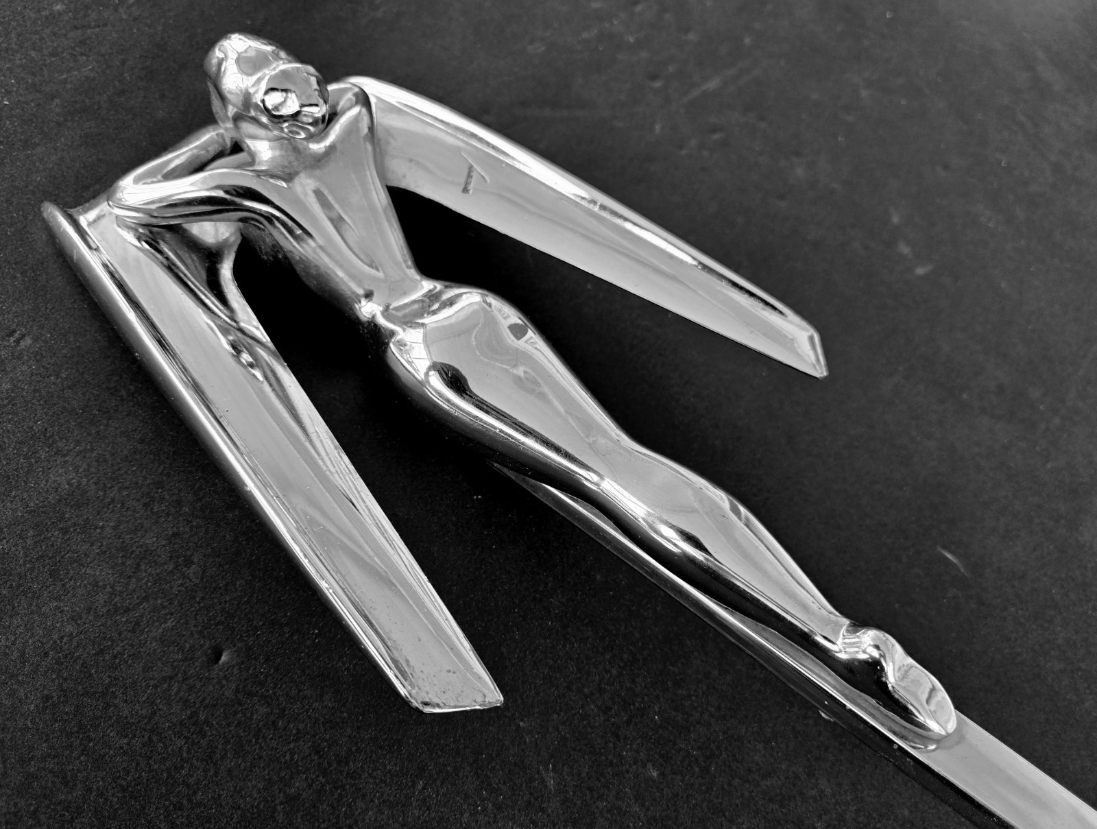ORIGINAL VINTAGE 1953 54 NASH HOOD ORNAMENT GEORGE PETTY NUDE PIN-UP SIGNED ART