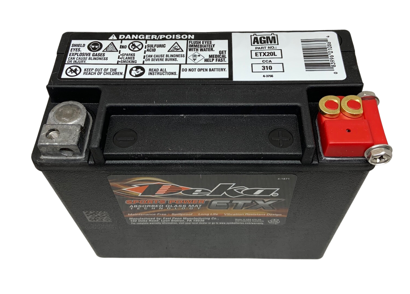 Deka Power Sports ETX20L Battery, Harley Davidson 65989-97A, and 65989-97C