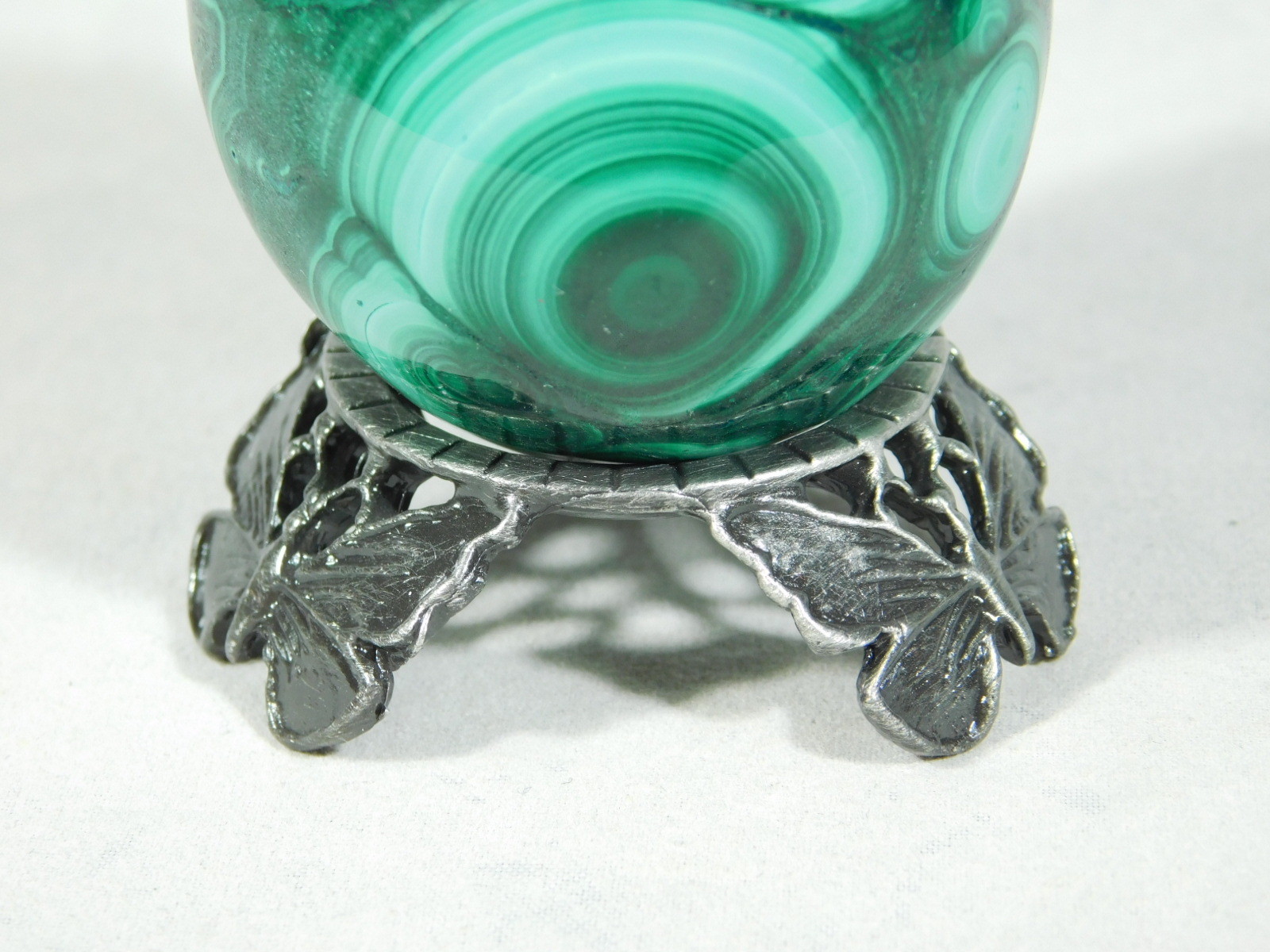 Sphere Display Stand Butterfly Design Small Size Pewter Color