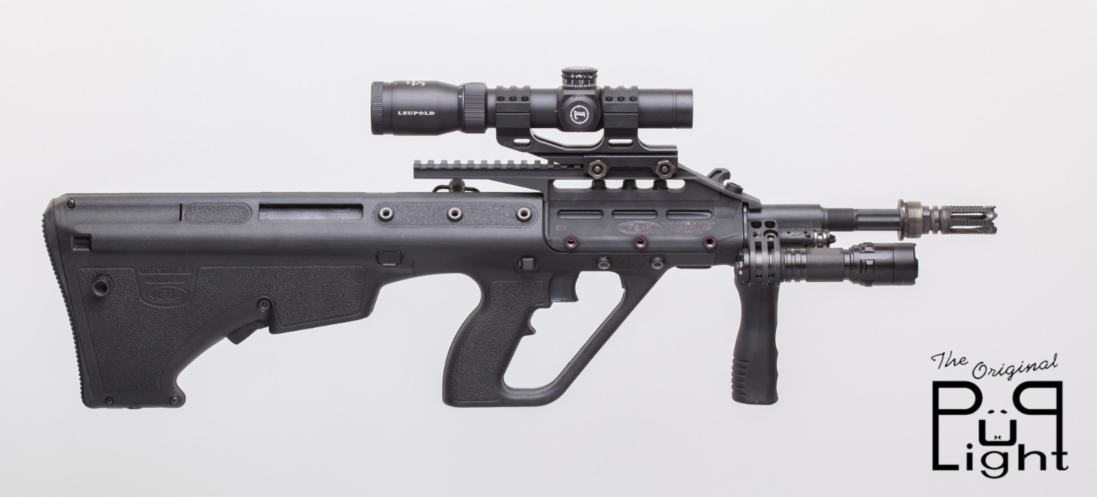 The Original PuP Light Flashlight Mount for Steyr AUG & Microtech MSAR Rifles