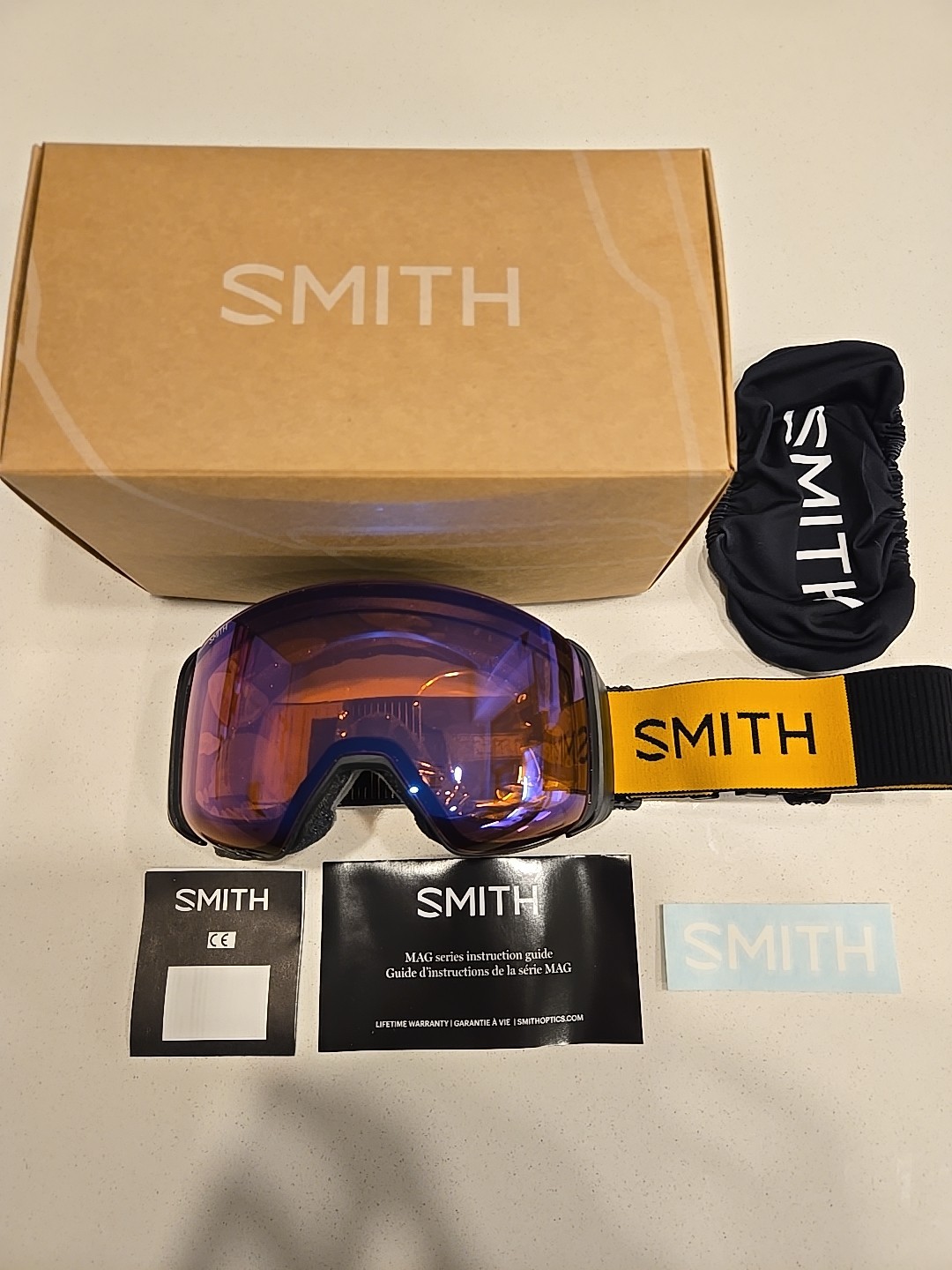 New Smith 4D Mag Gold Bar Goggles Chromapop Storm Rose Flash Lens Goggle