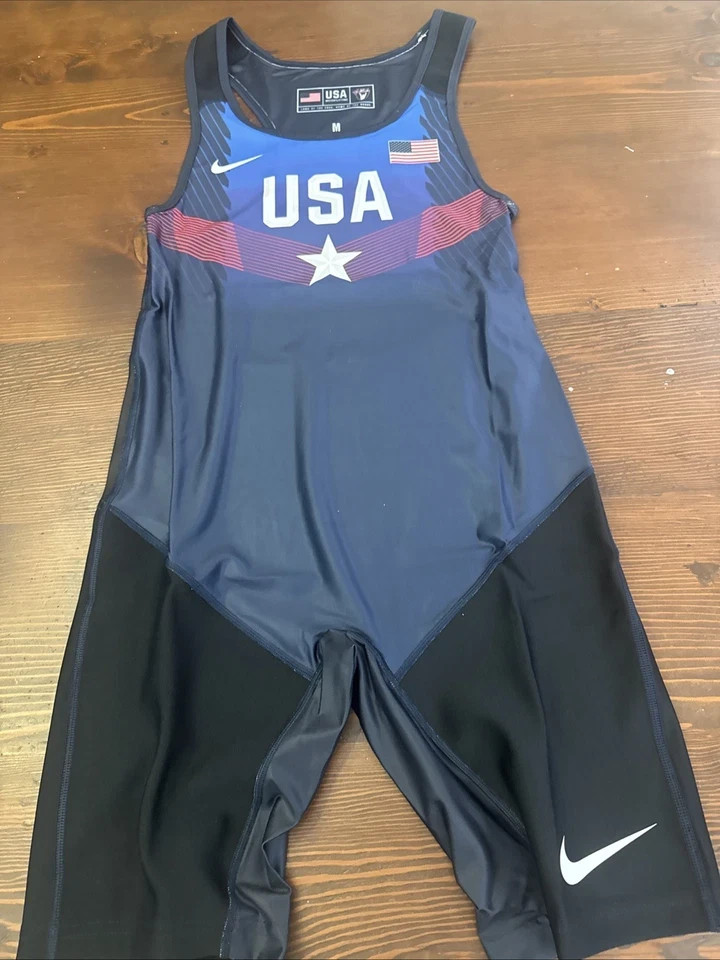 Nike USA Weightlifting / wrestling Singlet Gym Stars Team Men’s size sizes