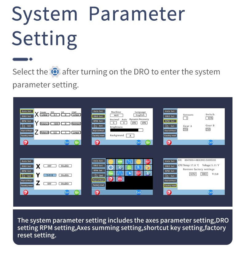 3Axis Digital Readout RPM DRO Meter 3 Pcs Linear scale for Bridgeport Mill 9X42