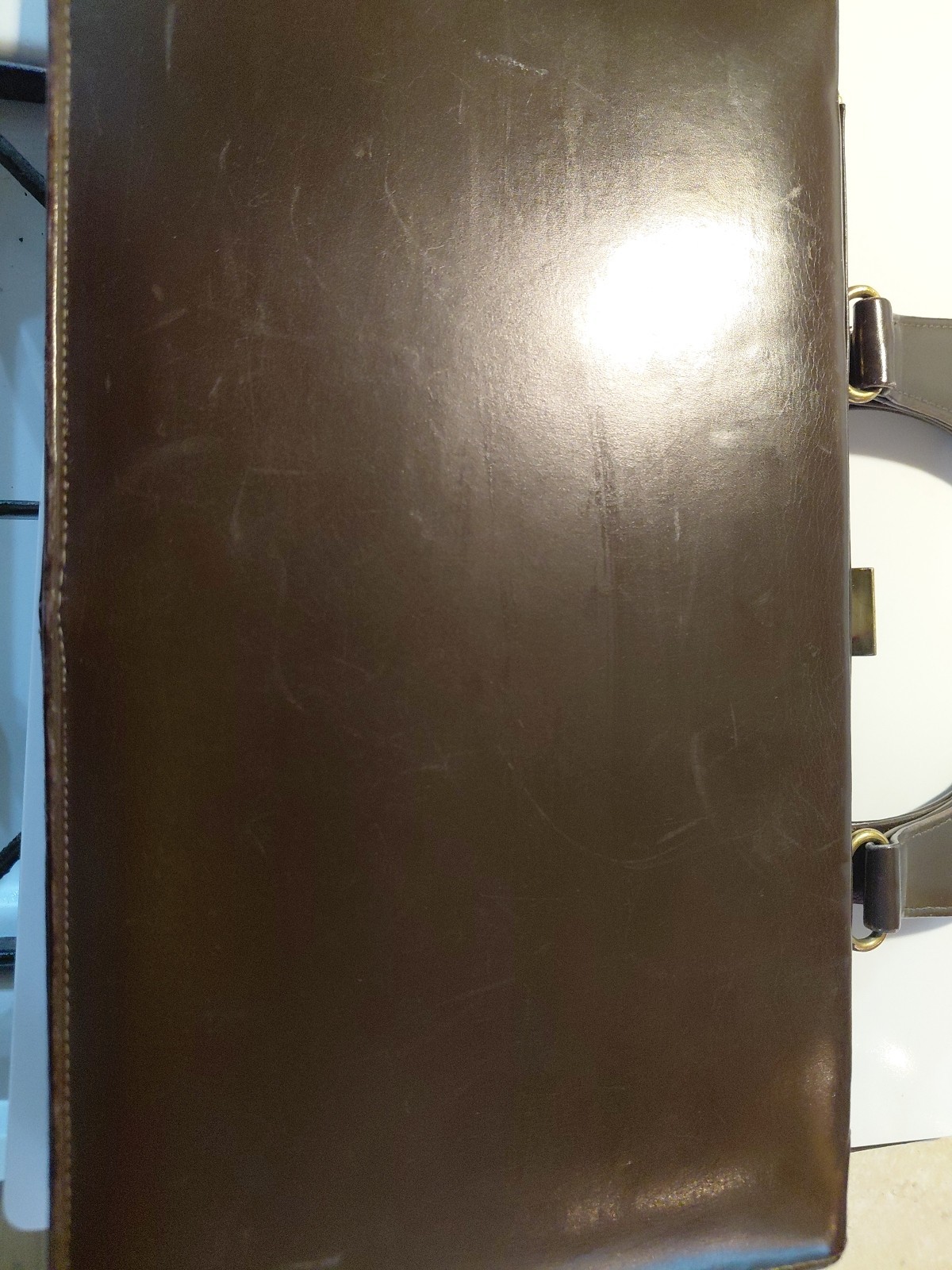 Vintage Susan Gail Handbag Dark Brown Accordion Style Purse Double Handles