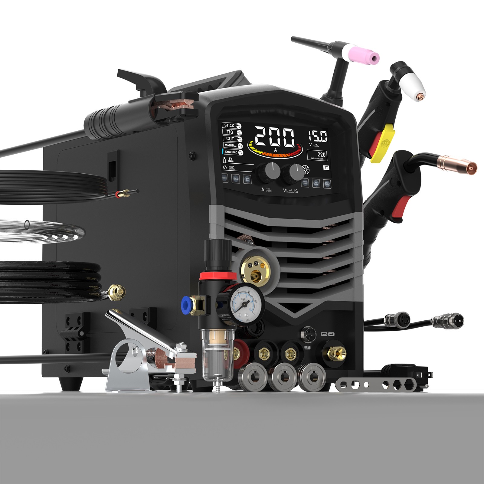 Sunstac 5-in-1 Plasma/TIG/MIG/Stick Welder 200A 110/220V Multiprocess Machine