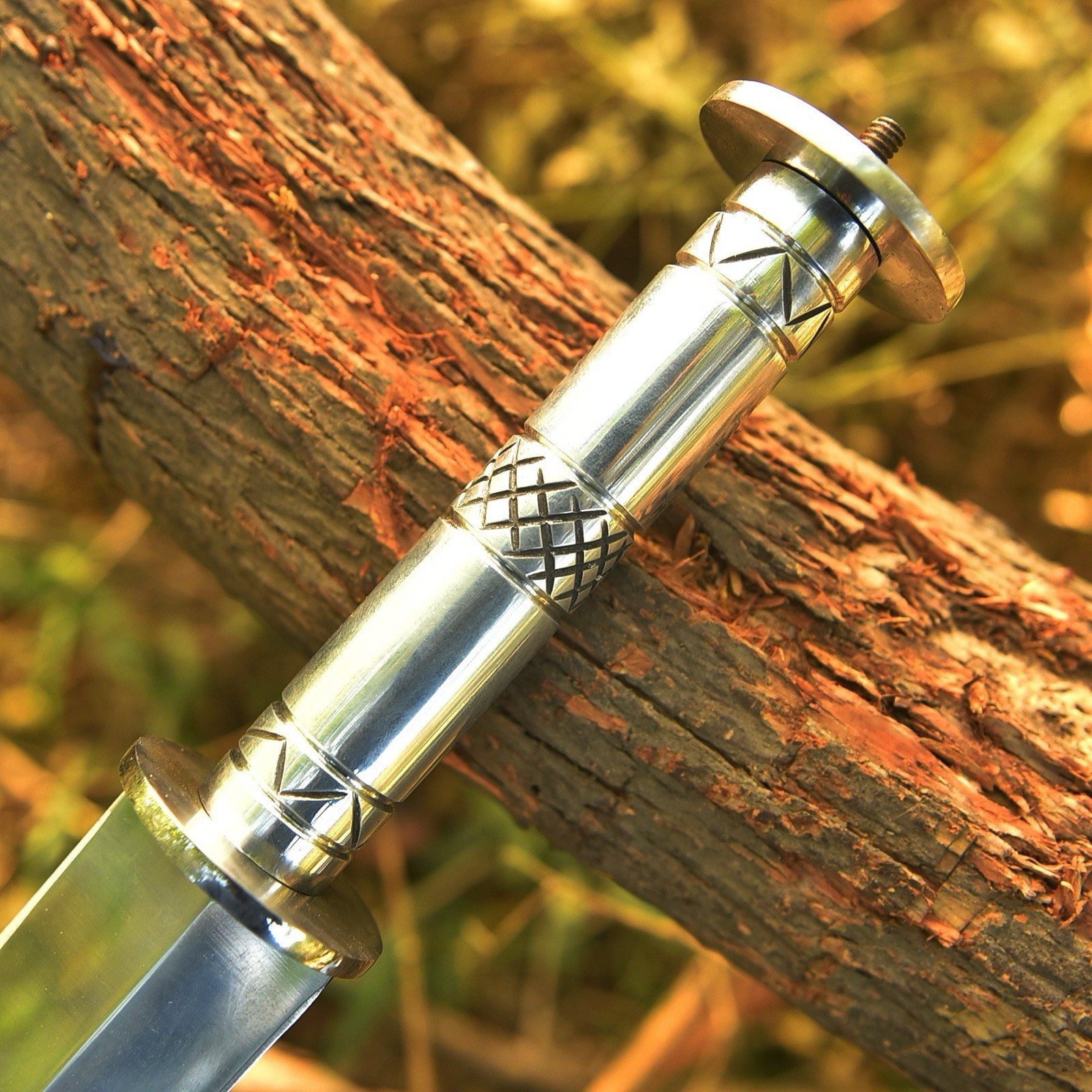 European Double Edge Sword dirk-style fighting blade With Leather Sheath