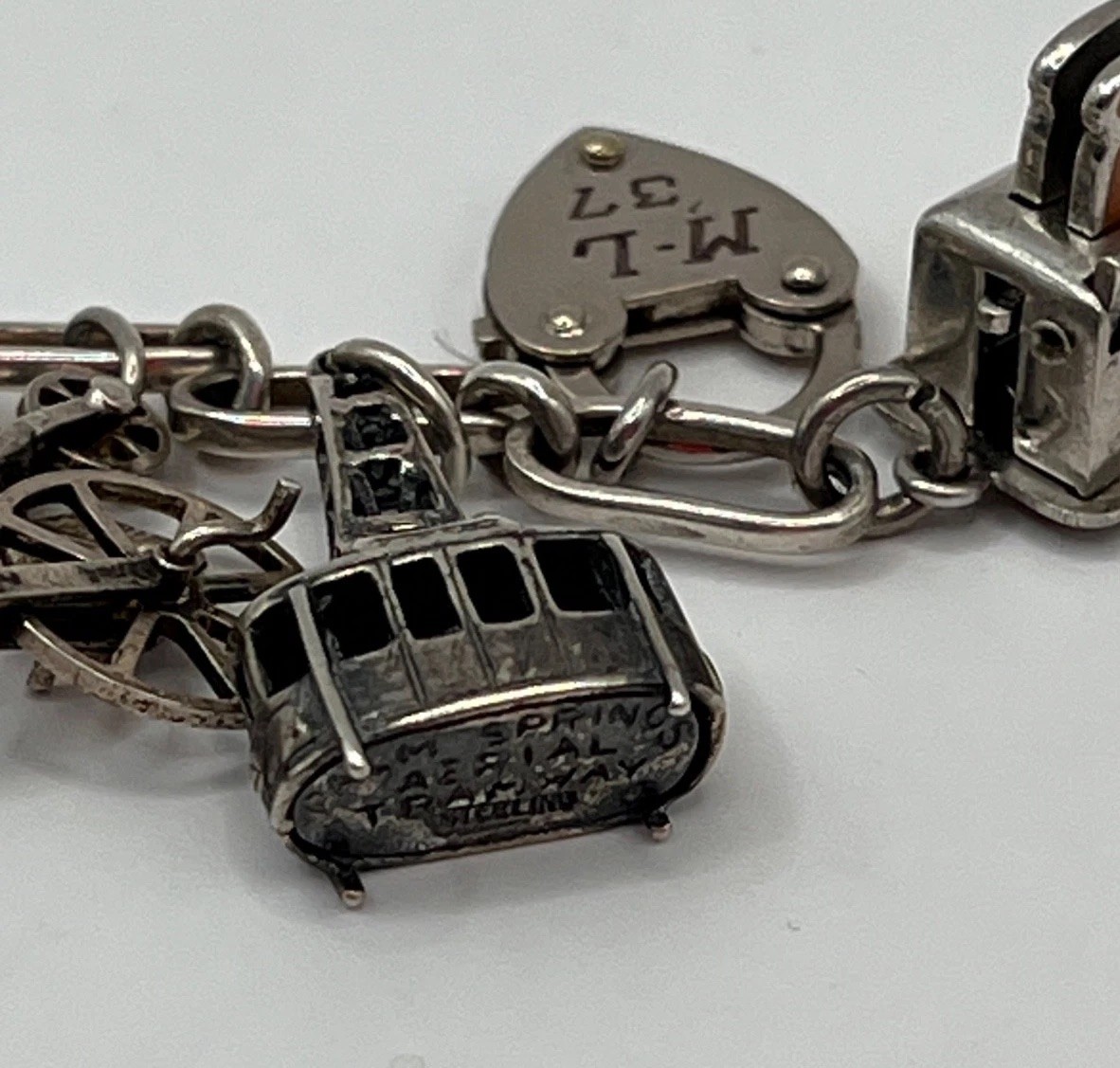 Vintage 7.5” Sterling Silver 925 Charm Bracelet With 19 Charms SW CA Articulated