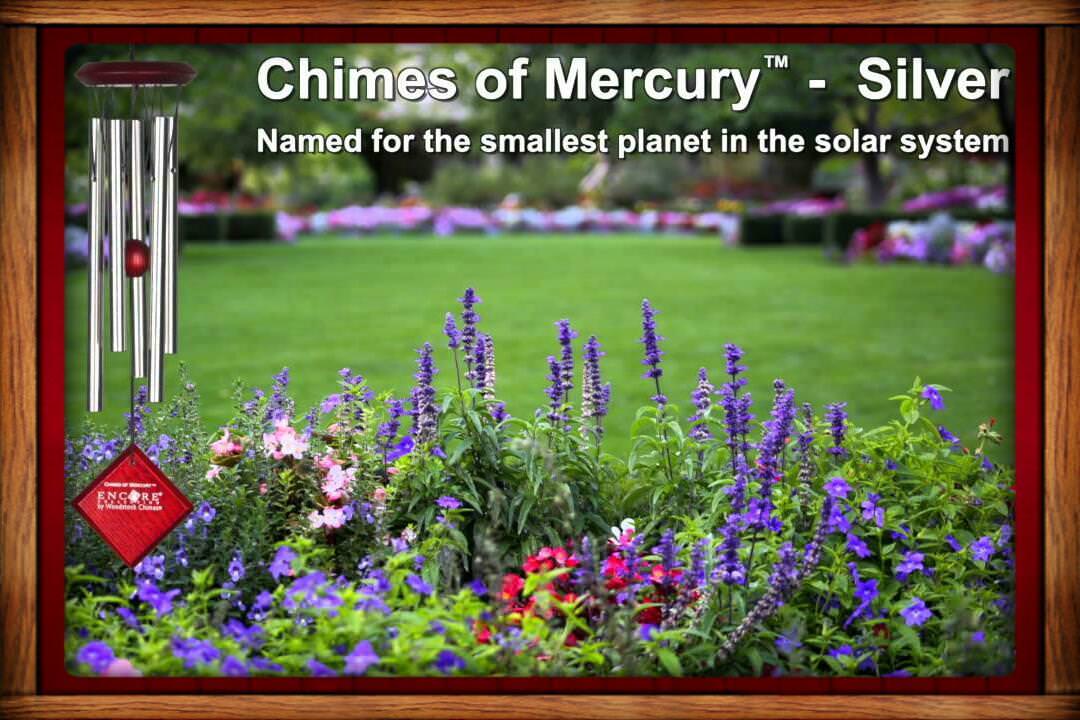 Woodstock CHIMES OF MERCURY Silver WIND CHIMES 14" NEW In Box