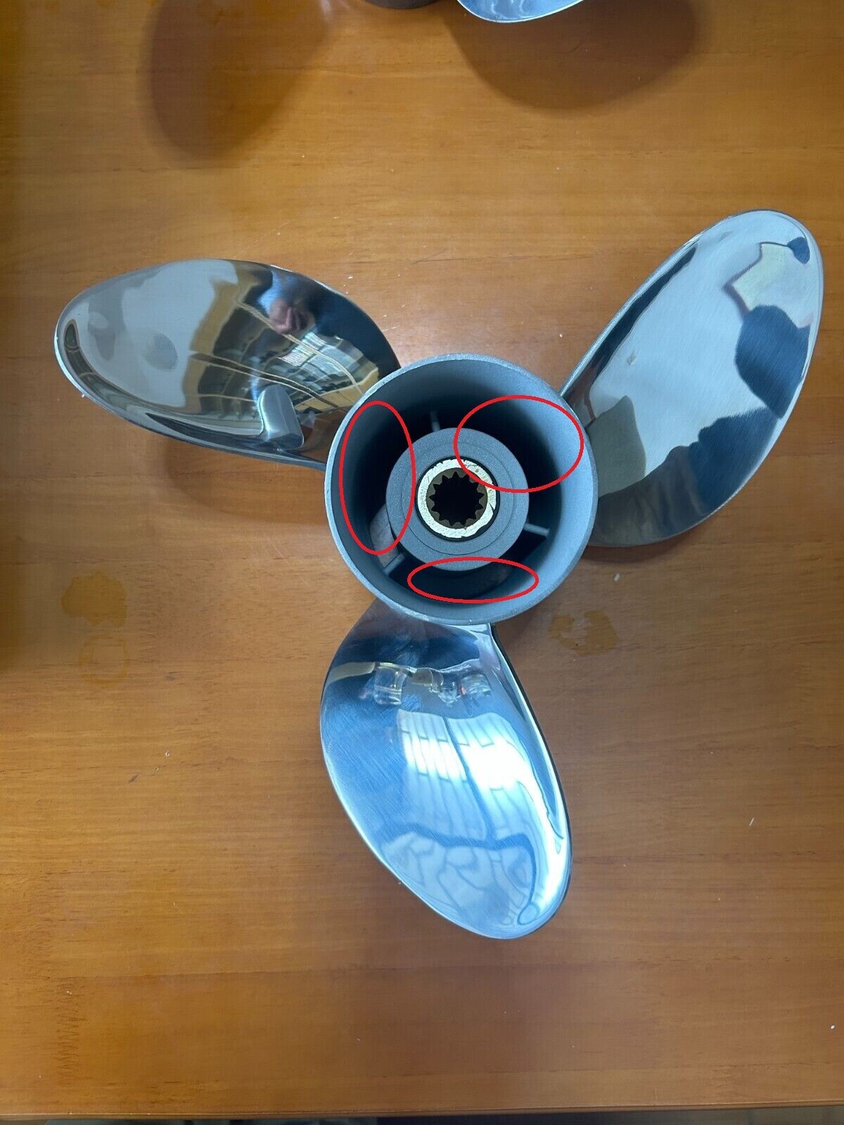 13.5*20P raker 15 spline Stainless Boat propeller for yamaha and OMC 70-90hp