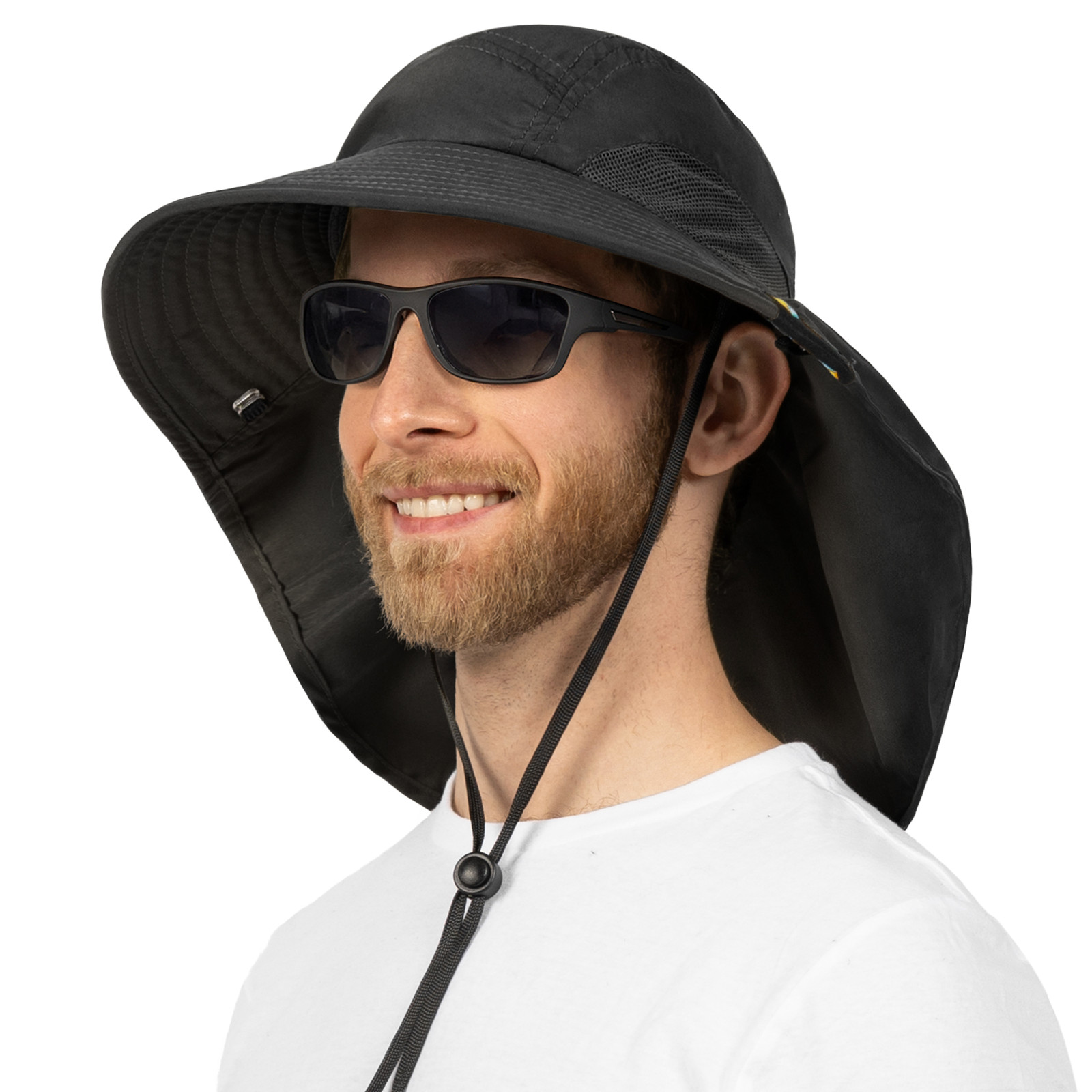 Sun Hat with Neck Flap Wide Brim Hiking Hat 50+UPF Men Women Fishing Safari SPF