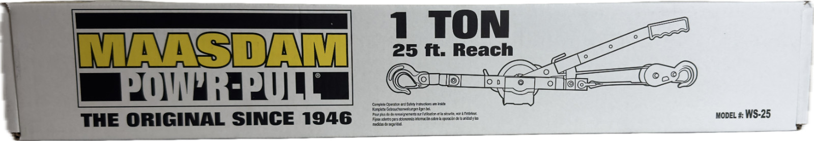 Maasdam 25 Ft. 1 Ton Strap Puller WS-25 (New in Box/Unused)