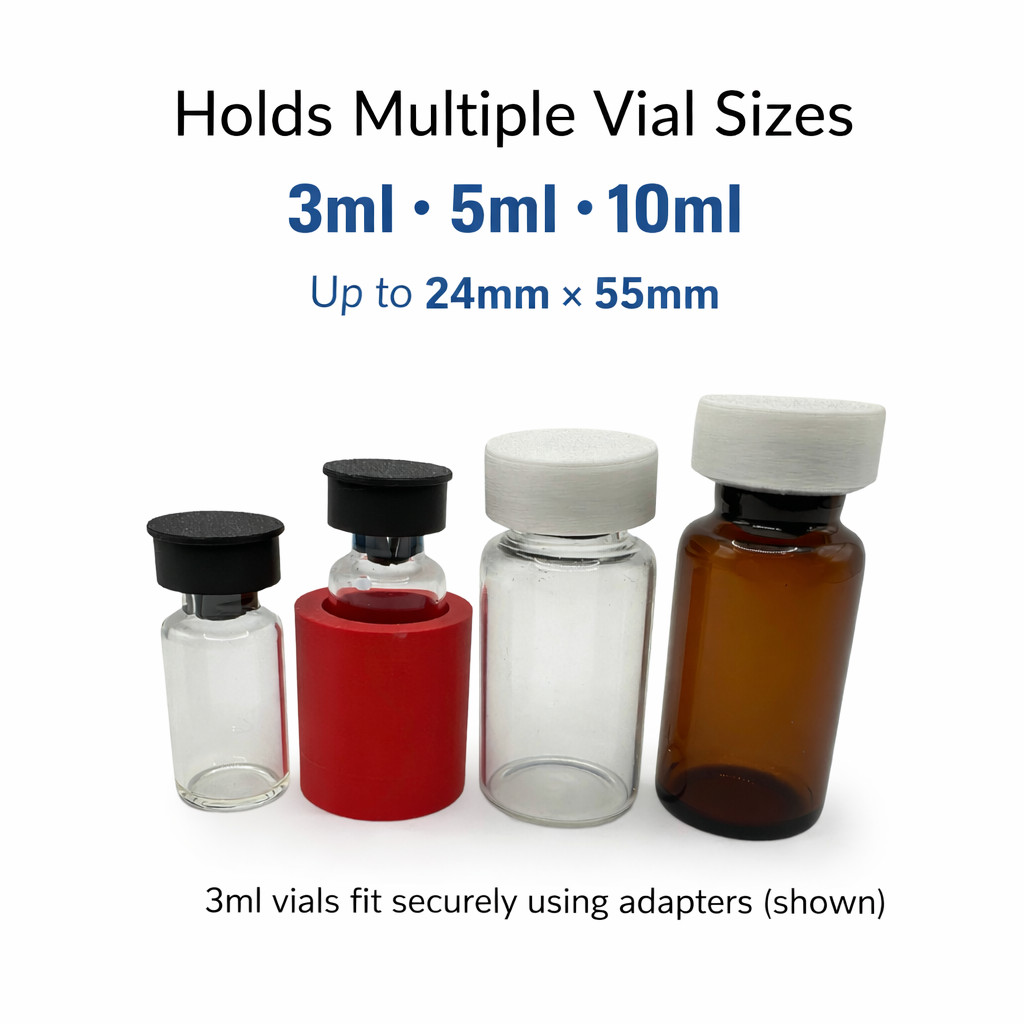 12 Slot Vial Storage Case Organizer Fits 3mL 5mL 10mL Injection Vials