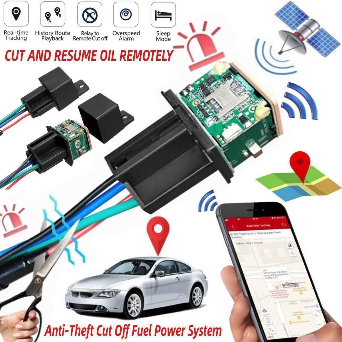 GPS Tracker Real-time Tracking Locator Device GPRS GSM Car/Motorcycle Anti Theft