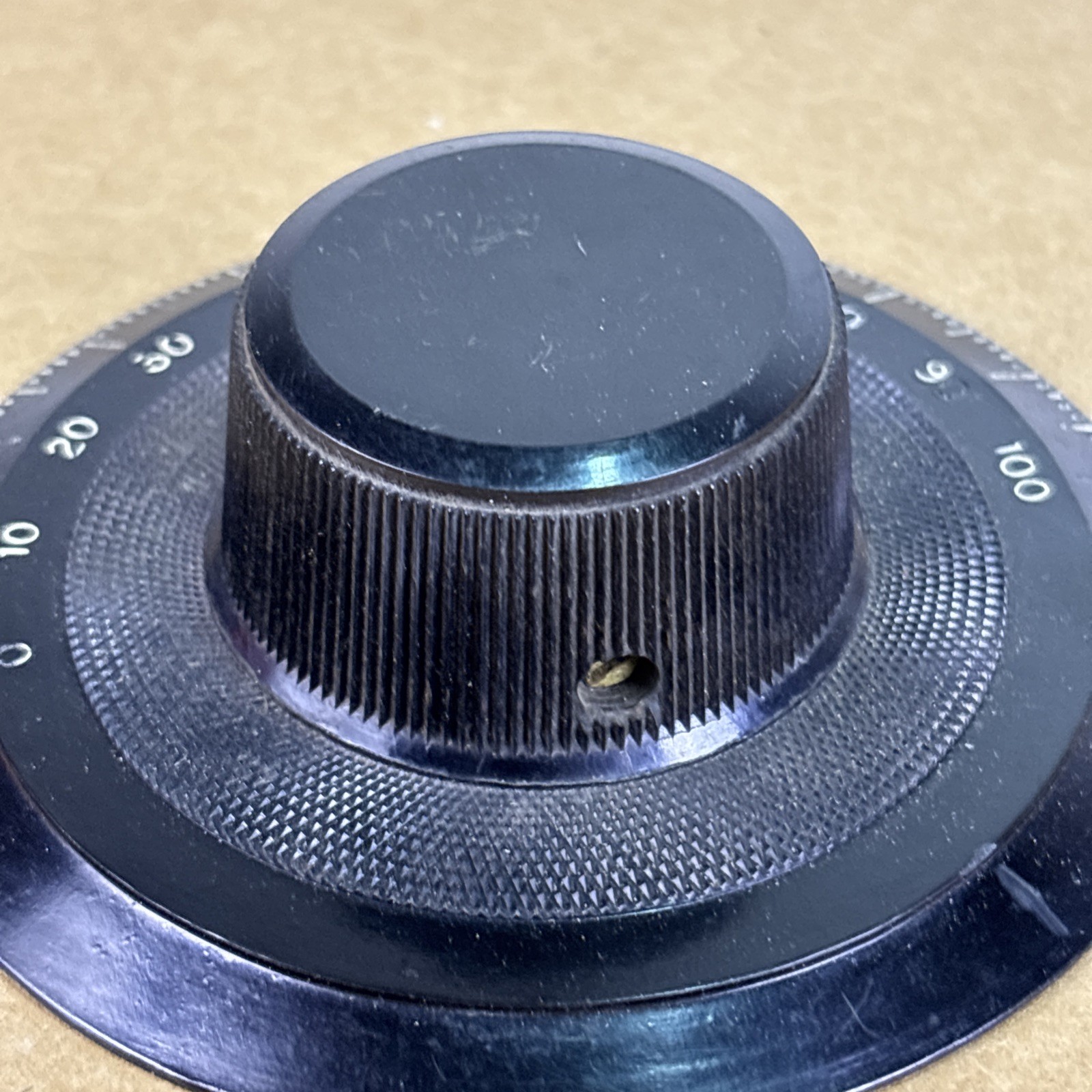 VTG AMSCO 1920's Black 4" 0-100 Indicator Knob with Set Screw (QTY) Radio/Vcap
