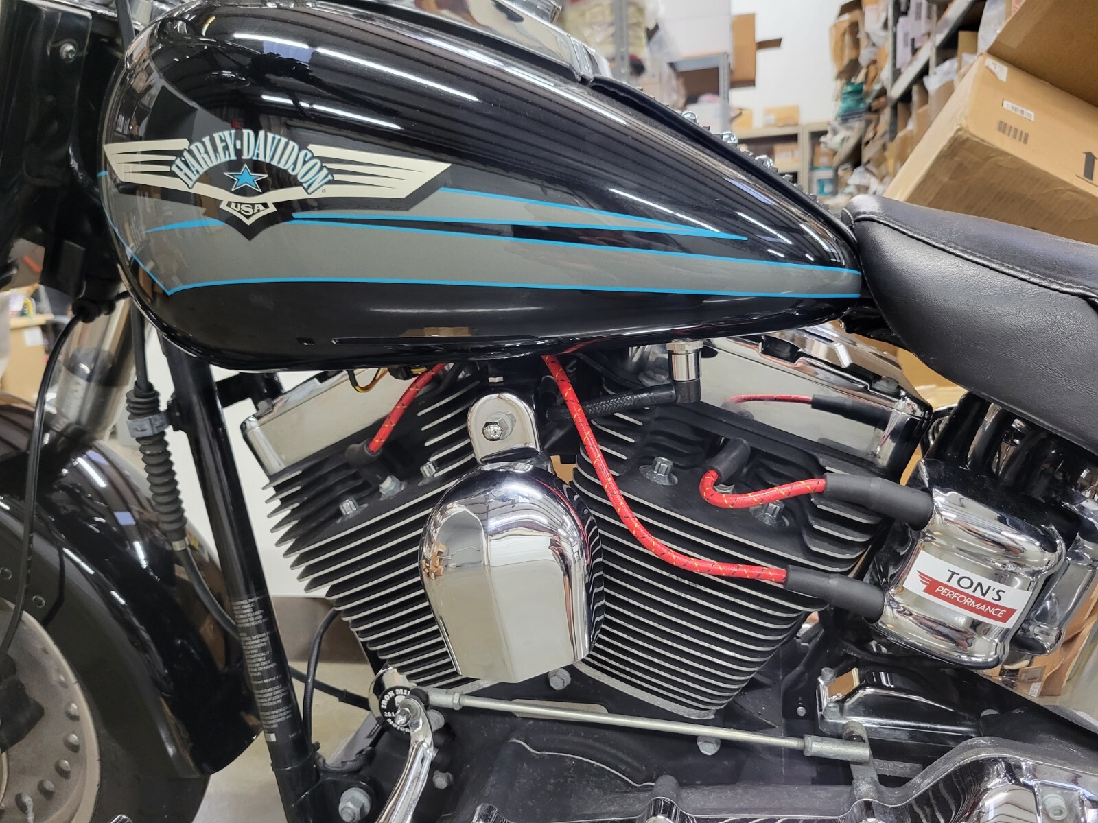 Harley Davidson Big Twin 91-98 FXD Dyna Softail Spark Plug Wires Red BkYl Copper