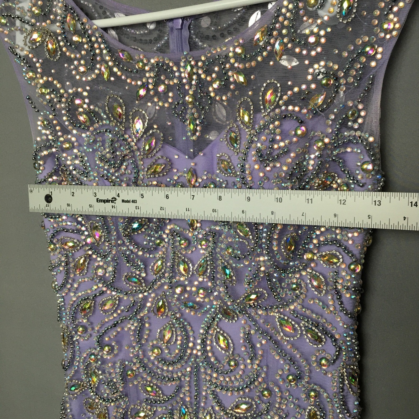 Fantastic Finds Gown Girls Size 2 Lavender Rhinestone Embellished Pageant Dress