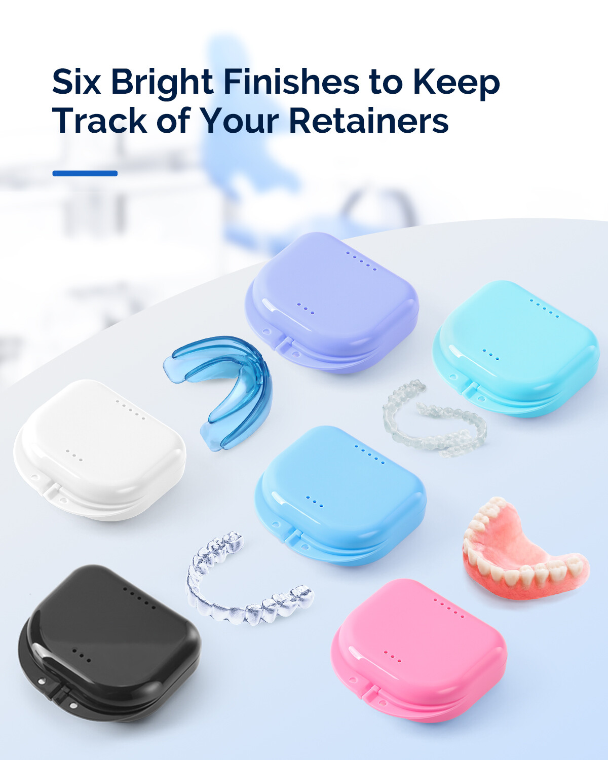 JMU Dental Retainer Denture Storage Mouth Guard Case Tight Snap Closure Bath