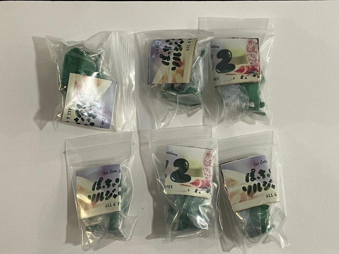 Takara Tomy Panda's Ana Gashapon Fat Cute Green Soldiers Set 2 Complete! 2015