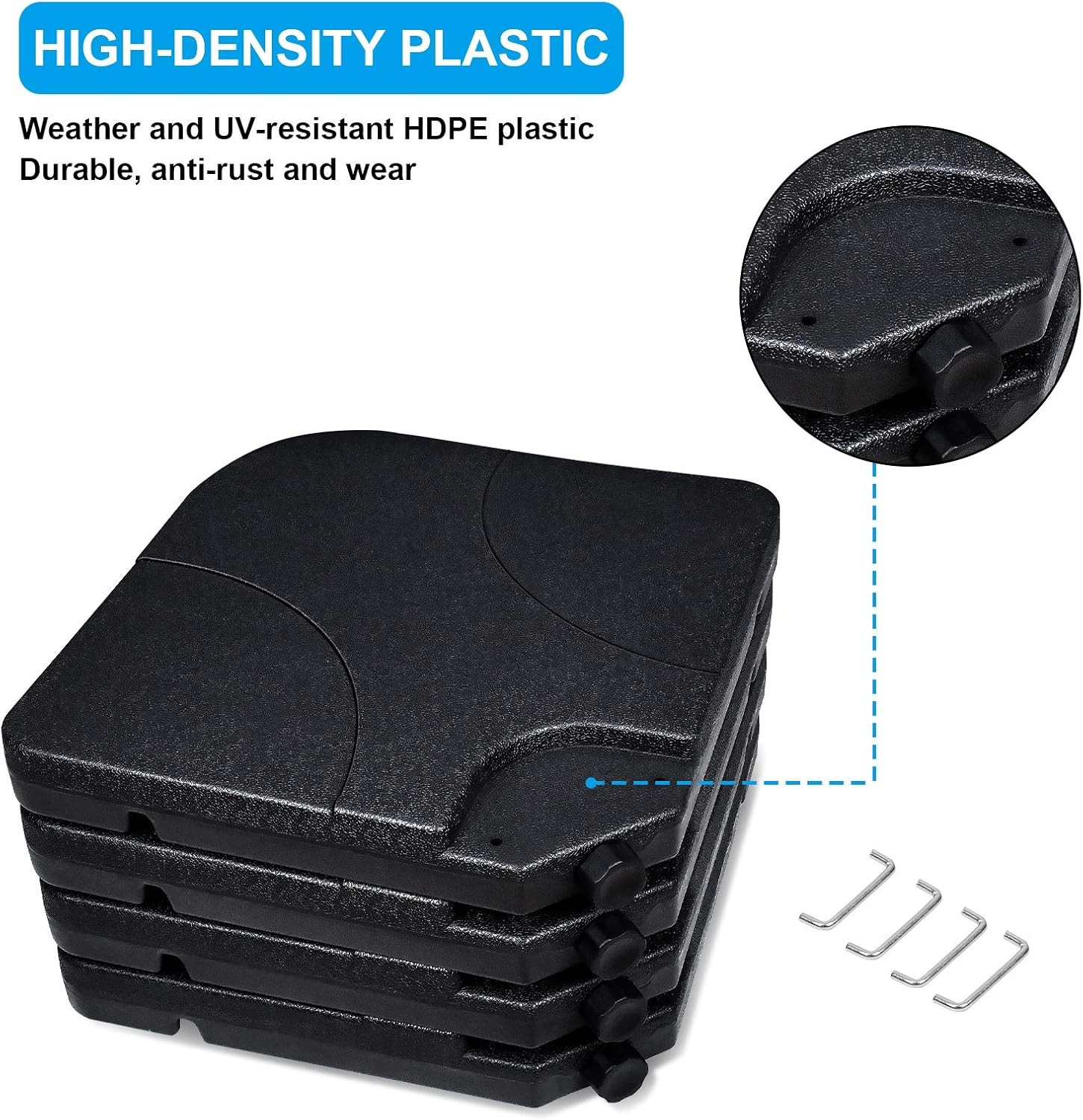 Patio Round/Square Umbrella Weighted Base Outdoor Heavy-Duty Table Market Stand