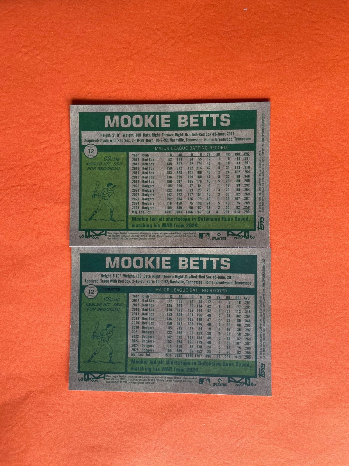 2026 TOPPS HERITAGE MOOKIE BETTS SILVER SP REFRACTOR + BLUE SPARKLE DODGERS