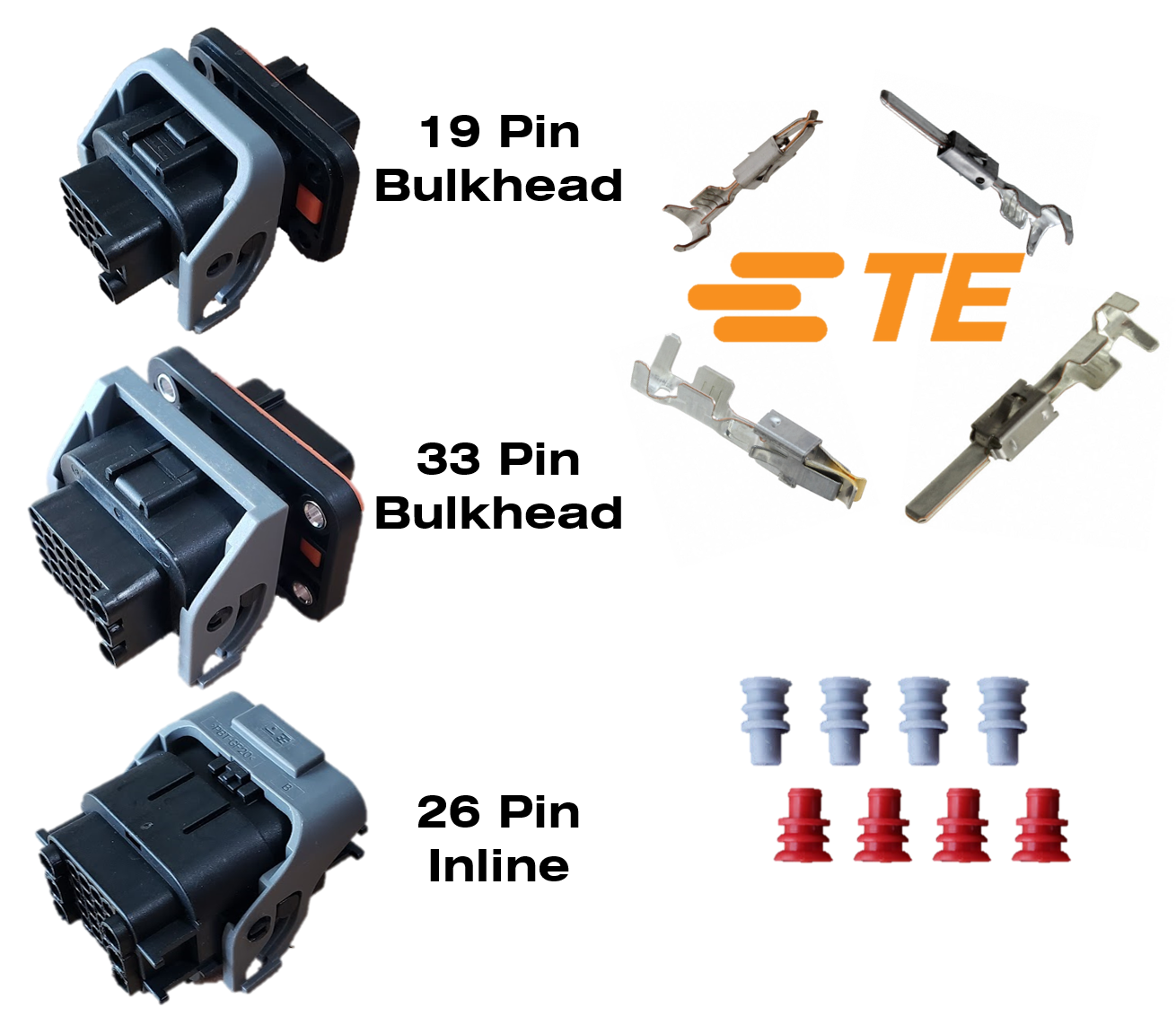 Sealed Bulkhead Inline Wiring Connector Automotive Lever Genuine TE Terminals