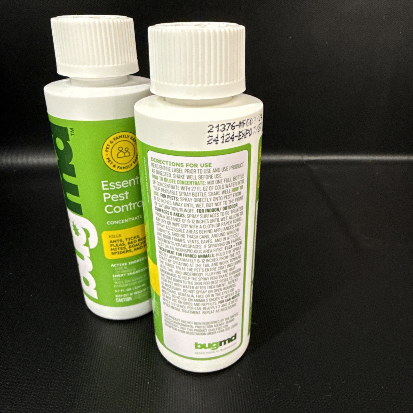 Pack of Two BUG MD Essential Oils Concentrate 3.7 Oz Safely Kills Bugs 07/27