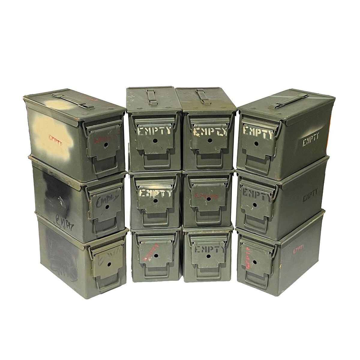12 CANS  Grade 2  50 cal empty ammo cans 12 Total  FREE SHIPPING
