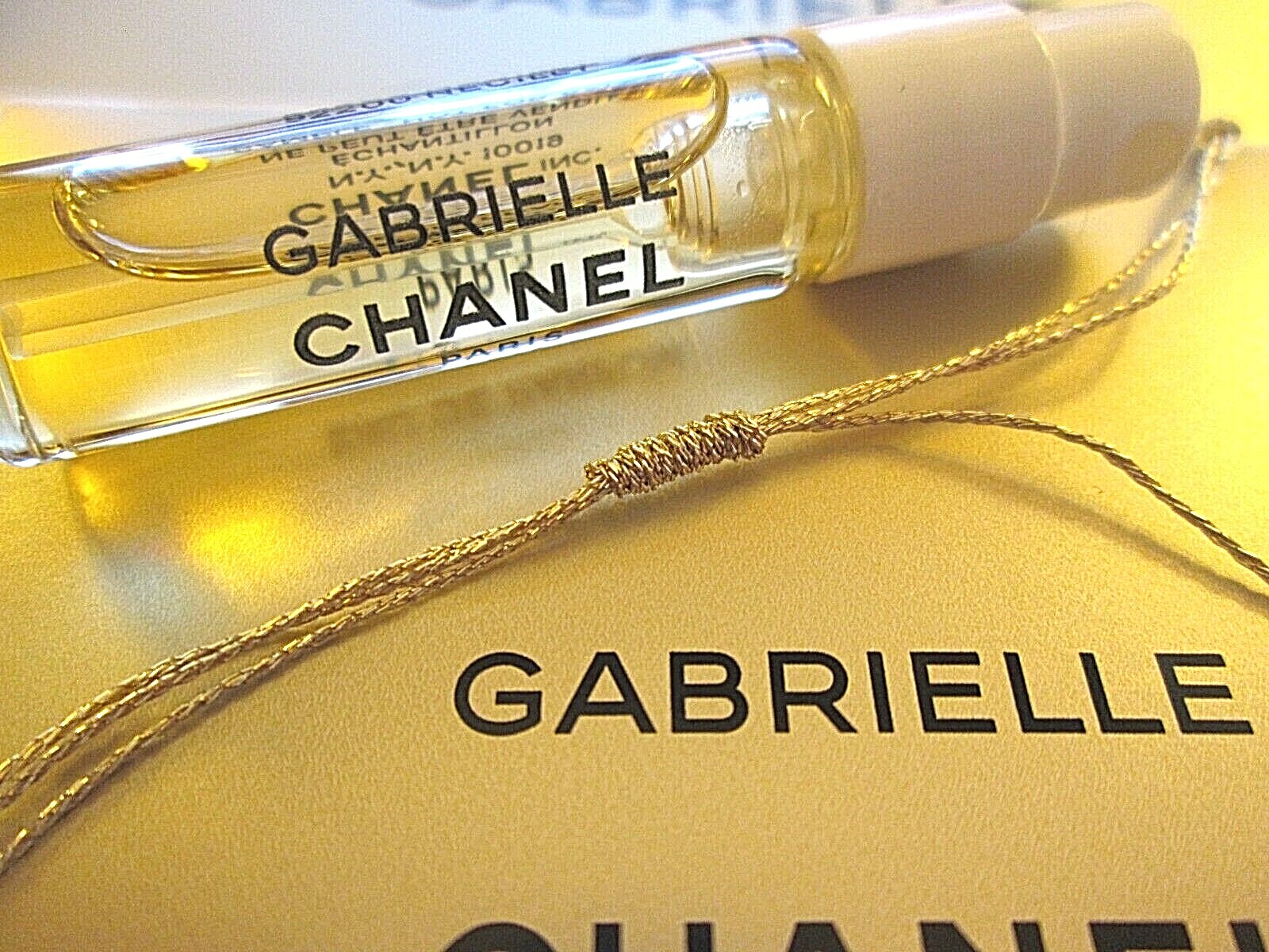 Chanel Gabrielle Adjustable Bracelet with CC Charm & Eau de Parfum Spray RARE