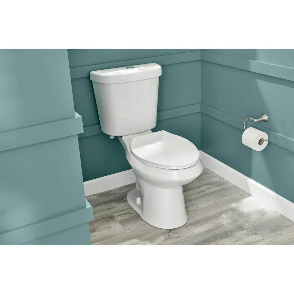 Glacier Bay N2316 Dual Flush Elongated Toilet 1.1/1.6 GPF, White Seat Included