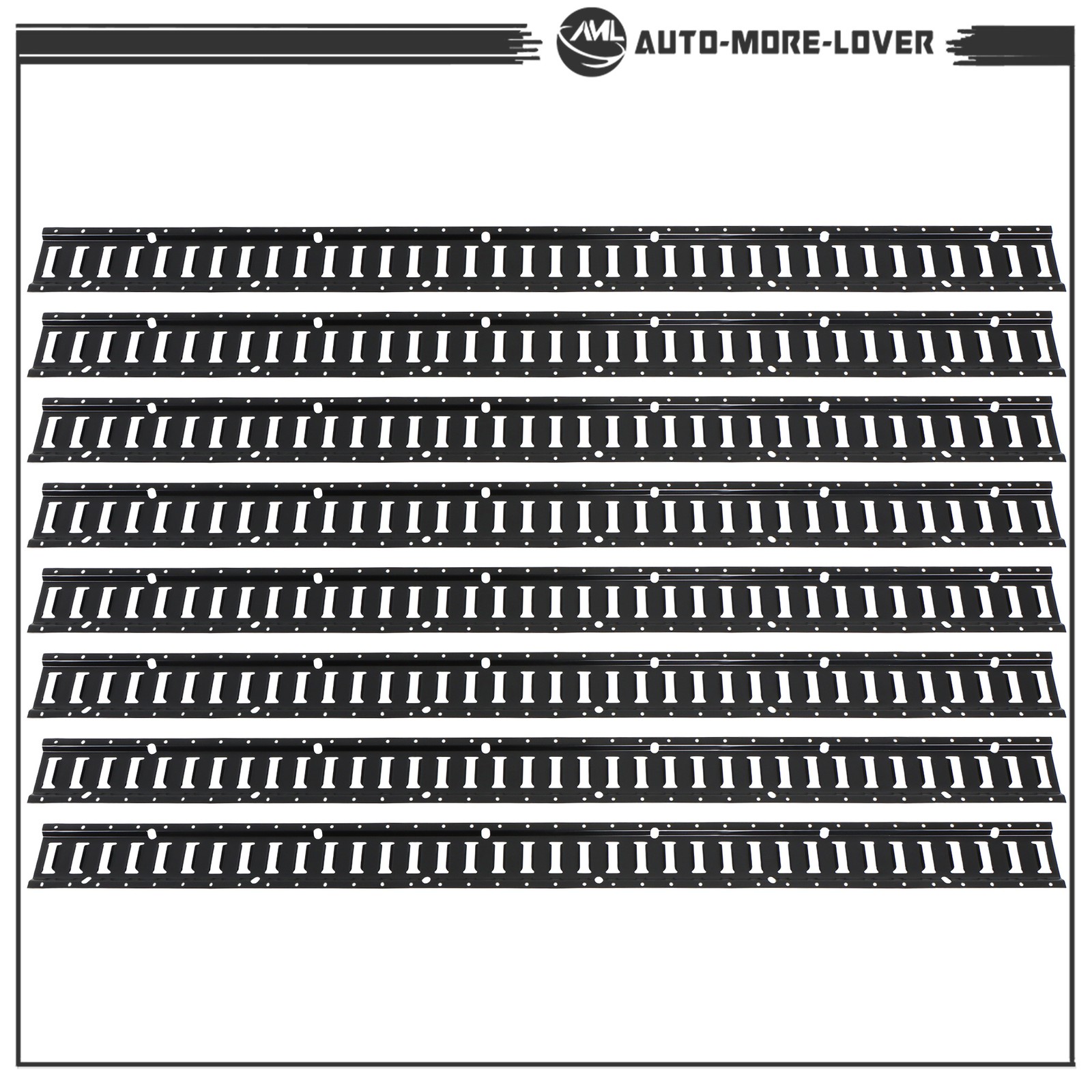 6 Feet Long E Track Tie-Down Rails BLK Finish 8 Pack For Cargo Management System