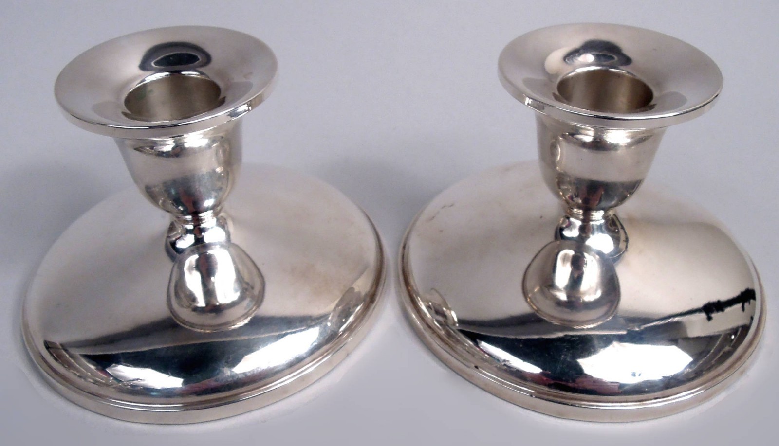 Fisher Candlesticks 818 Midcentury Modern Low American Sterling Silver