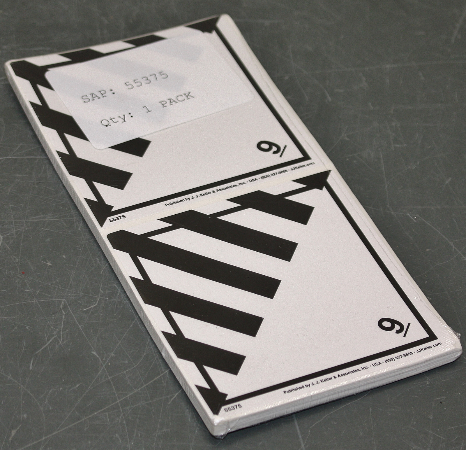 (100) JJ Keller DOT Hazmat Class 9 Label 55375, 4" Square Paper Shipping Sticker