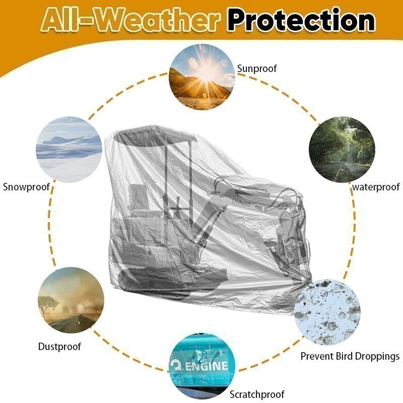 Full Cover For Mini Excavators Outdoor Waterproof UV Snow Dust Rain Resistant */