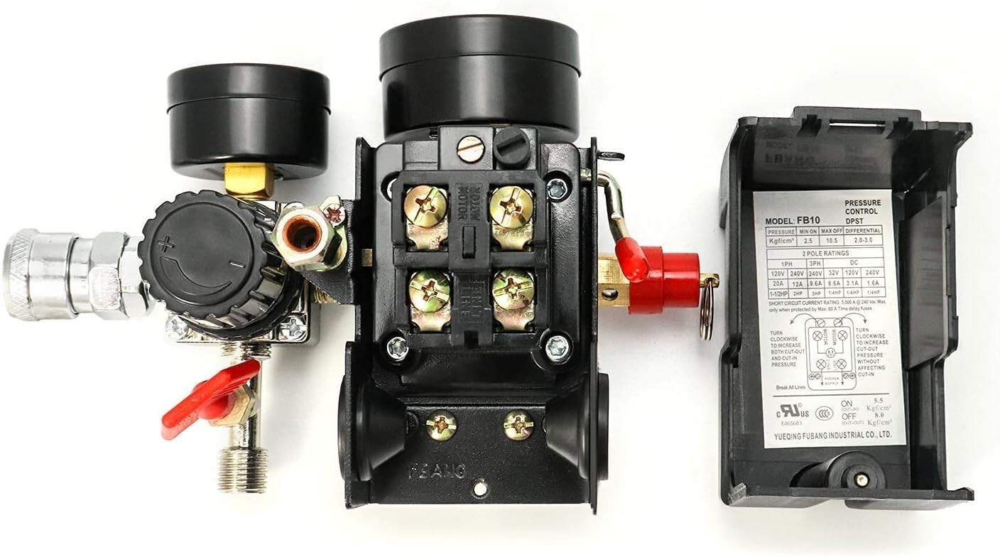 250A Air Compressor Pressure Switch Control Valve 90-120PSI Pressure Regulator