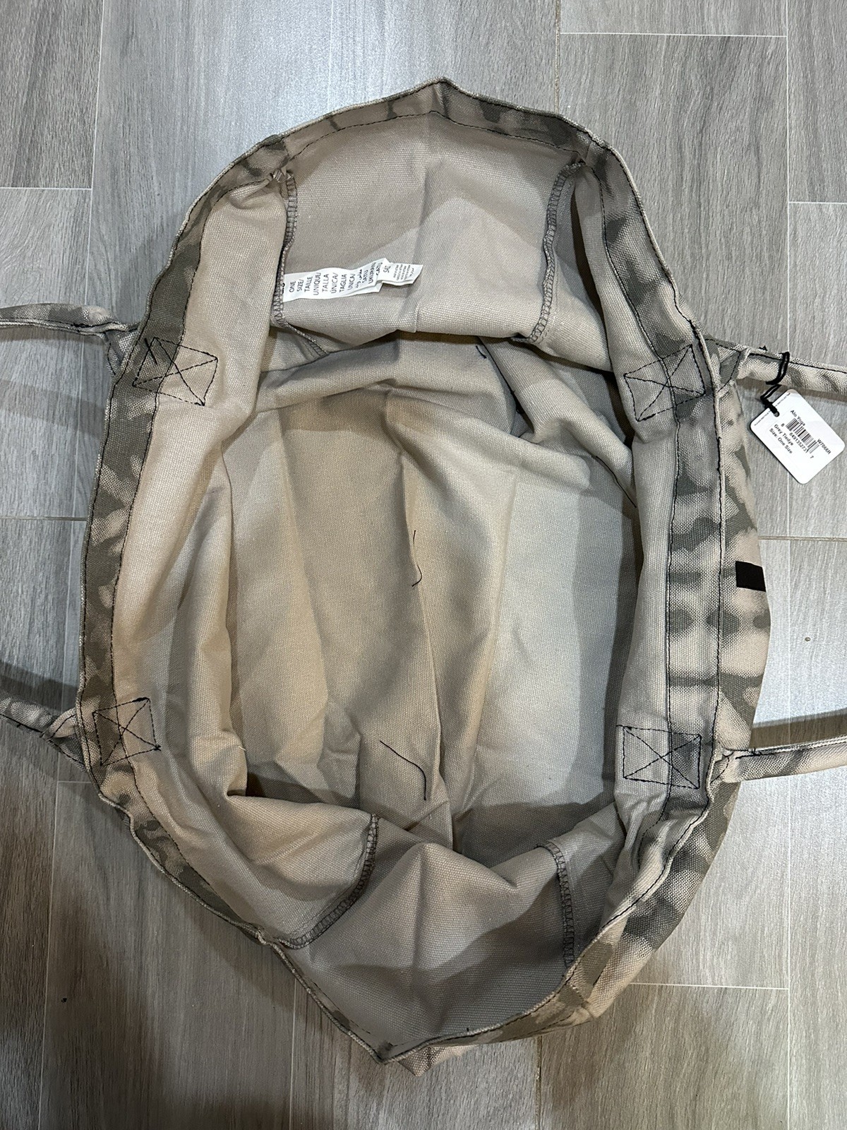 Alo Yoga Tote Bag Large Gray Canvas Tie Dye – Beach / Gym Bag – New with Tags